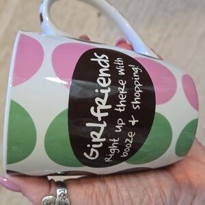 Mudpie for Pier 1 Imports "Girlfriends" Polka Dot Mug